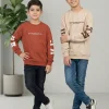 خرید اینترنتی بلوز دورس پنبه لاکرا پسرانه قواره لش ست برادرانه