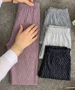 بررسی کیفیت پارچه شلوار راحتی نخی طرح قلب و مشاهده تنوع رنگی