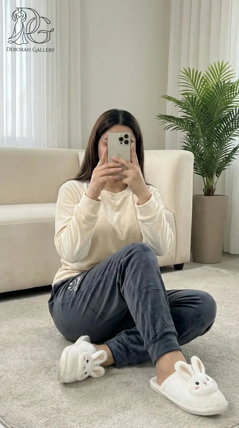 خرید شلوار راحتی مخمل ساده زنانه رنگ طوسی با تنخور شیک